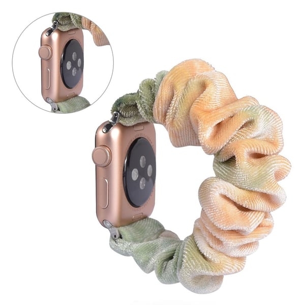 Apple Watch Series 5 44 mm mønsterklokkebånd i tøy - Oransje Og Oransje