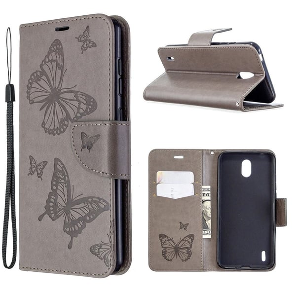 Butterfly Nokia 1.3 skinnveske - Grå