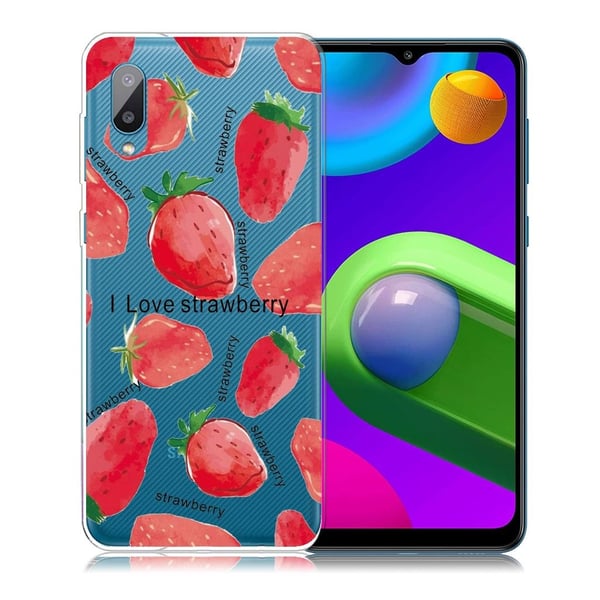 Deco Samsung Galaxy M02 / A02 Etui - Jordbær