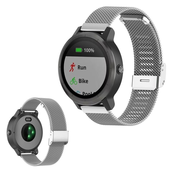 Garmin Vivoactive 3 / Venu / Vivomove 3 / Forerunner 245 / 645 flekkfritt stålarmbånd - Sølv