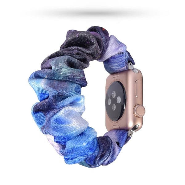 Apple Watch Series 5 44 mm mønsterklokkebånd i tøy - Mørk Blå