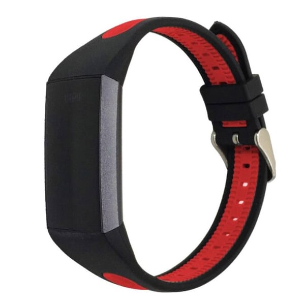 Fitbit Charge 3 to farvet silikone urrem - Sort/Rød Fitbit Charge 3 to farvet silikone urrem - Sort/Rød