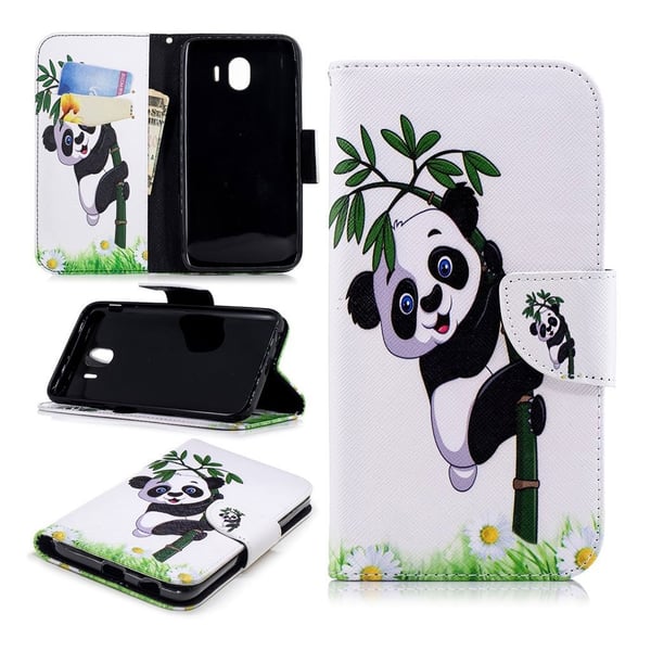 Samsung Galaxy J4 (2018) kuvioitu nahkainen flip suojakotelo - Panda