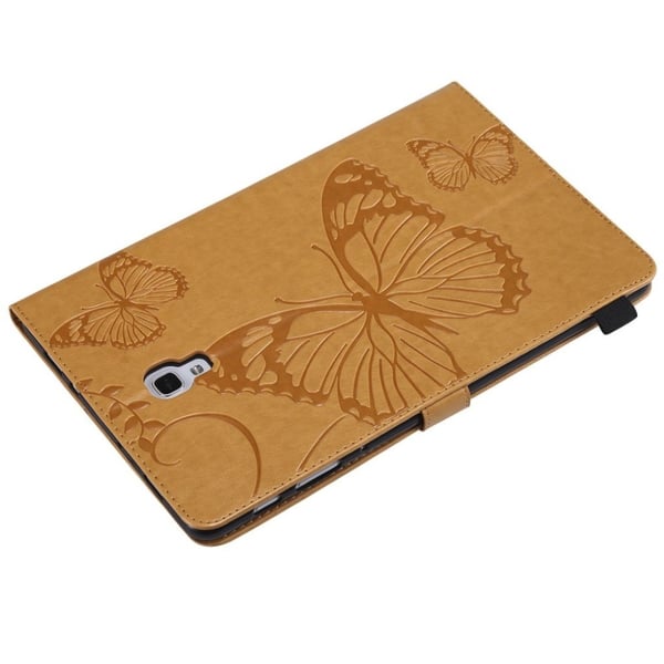 Samsung Galaxy Tab A 10.5 trykt sommerfugl læder flip etui - Gul