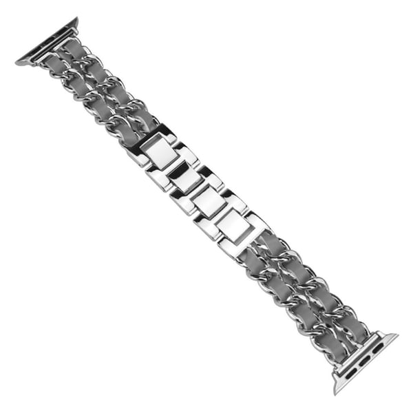 Apple Watch Series 5 40mm kudoskuvioinen kellonauha - Hopea / Harmaa