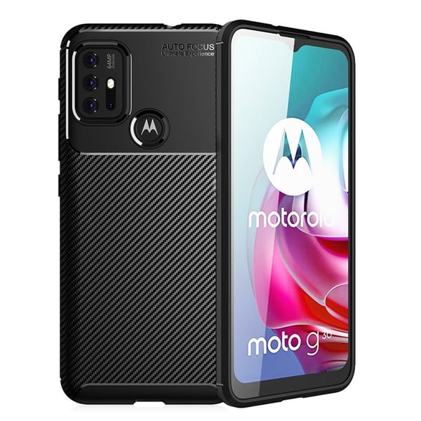 Carbon Shield Motorola Moto G30 Etui - Sort Carbon Shield Motorola Moto G30 Etui - Sort