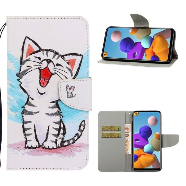 Wonderland Samsung Galaxy A21s flip-etui - Søt Katt Wonderland Samsung Galaxy A21s flip-etui - Søt Katt