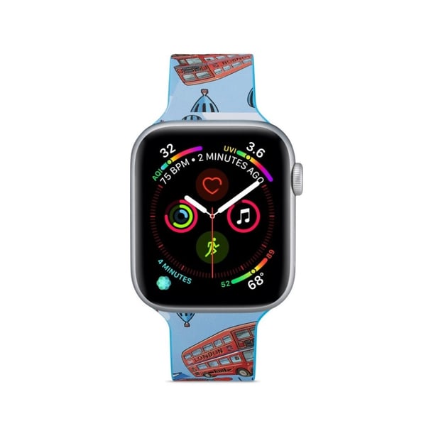 Apple Watch Series 5 40 mm mønsterarmbånd i silikon - Double-Deck Bar