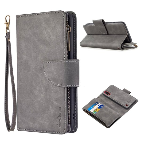 Premium Wallet Samsung Galaxy A01 etui i Grå Premium Wallet Samsung Galaxy A01 etui i Grå