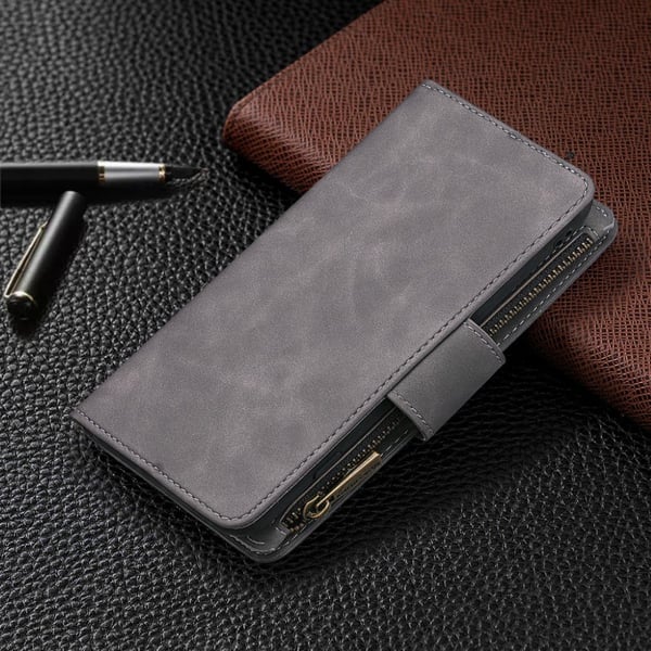 Premium Wallet Samsung Galaxy A01 etui i Grå