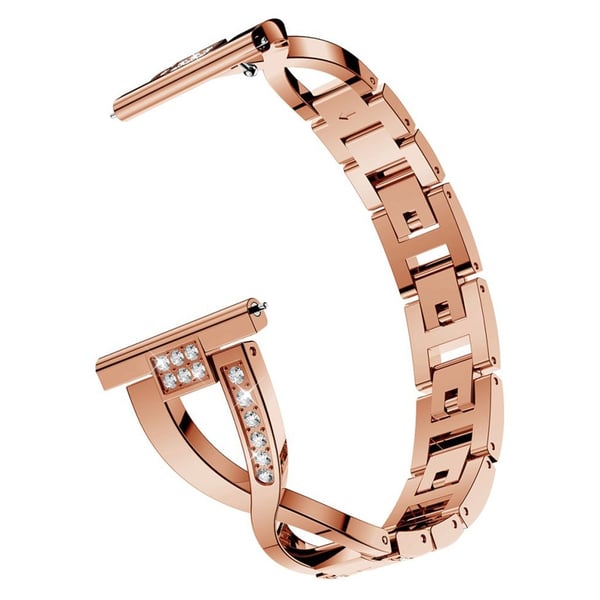 Samsung Galaxy Watch Active X-Shape Rhinestone Klokkereim - Rose Gull