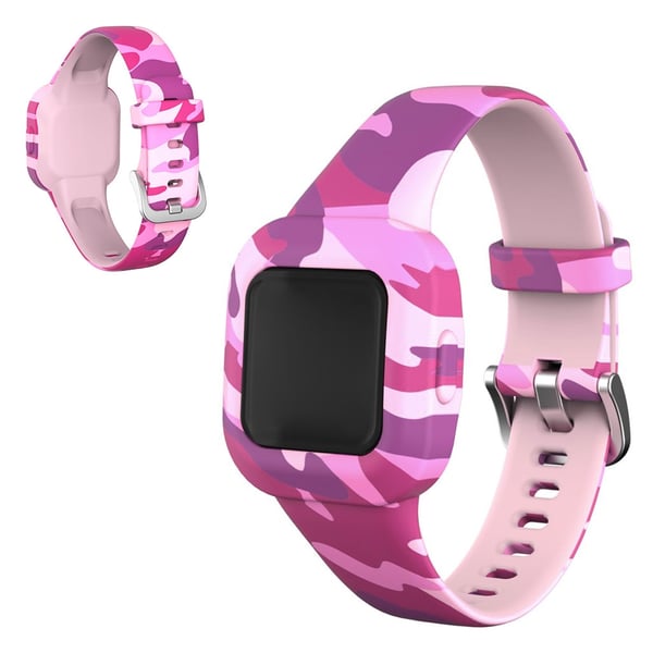 Garmin Vivofit Jr 3 pattern in silicone watch band - Camouflage Pink Garmin Vivofit Jr 3 pattern in silicone watch band - Camouflage Pink