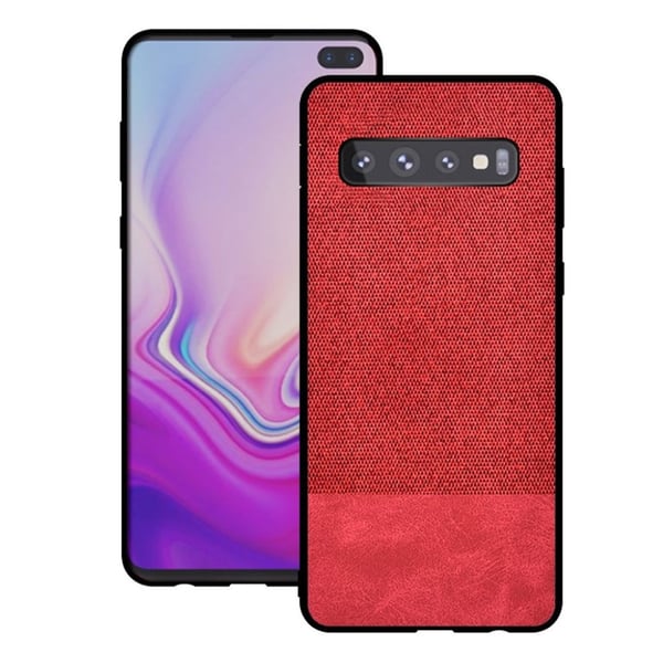Samsung Galaxy S10 Plus kankaalla päällystetty kotelo - Punainen Samsung Galaxy S10 Plus kankaalla päällystetty kotelo - Punainen