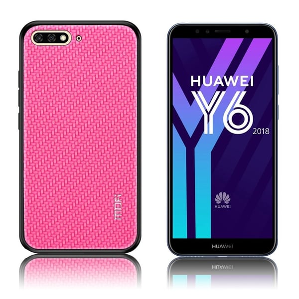 Mofi Huawei Y6 2018 Hybridetui Med Vevtekstur - Rosa