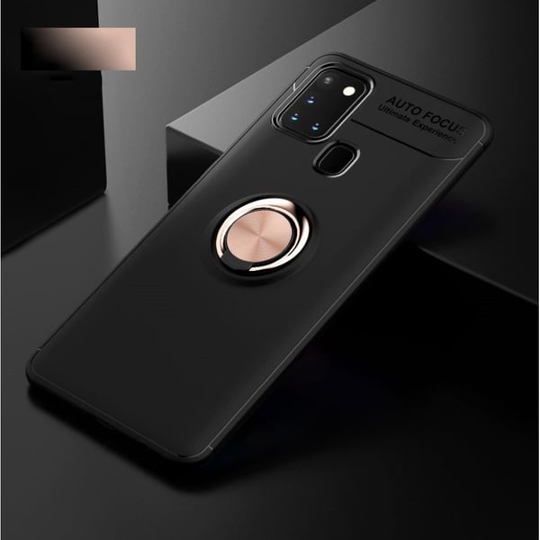 Ringo kuoret - Samsung Galaxy A21s - Musta / Ruusukulta