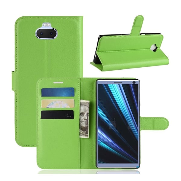 Sony Xperia 10 litchi læretui - Grønn