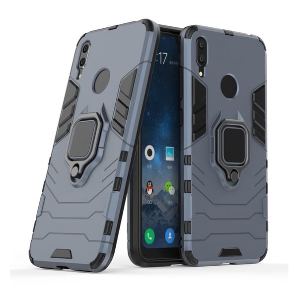Huawei Y7 2019 Finger ring hybrid fodral - Blå Huawei Y7 2019 Finger ring hybrid fodral - Blå