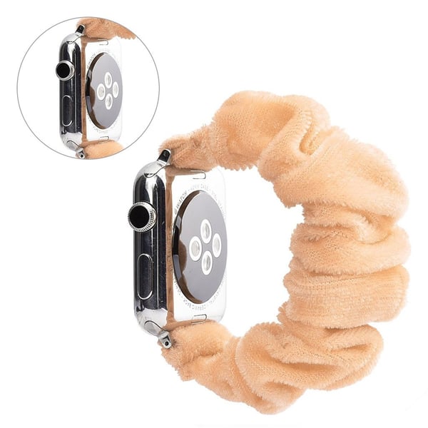 Apple Watch Series 5 40 mm mønsterklokkebånd i tøy - Lys Gul