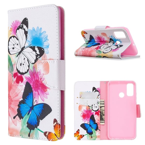 Wonderland Huawei P Smart 2020 flip-etui - Livlige Sommerfugler