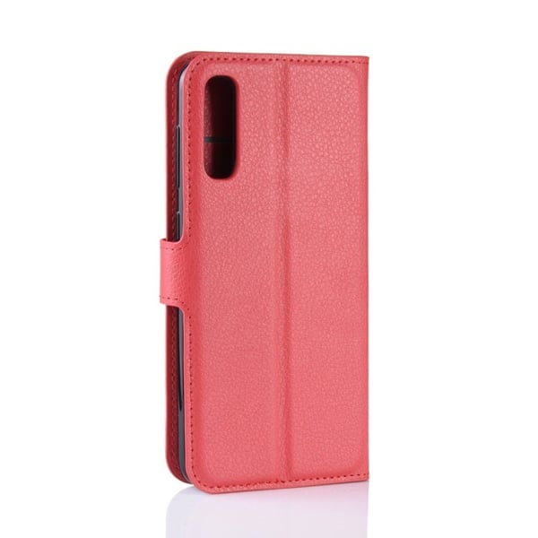 Samsung Galaxy A50 Litchi Skinnetui - Rød
