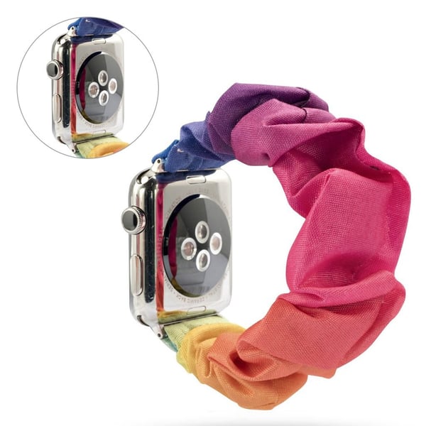 Apple Watch Series 5 44 mm klokkerem med tøymønster - Oransje / Oransje Apple Watch Series 5 44 mm klokkerem med tøymønster - Oransje / Oransje