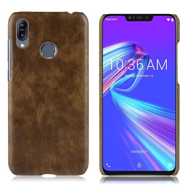 Asus ZenFone Max (M2) litsi pintainen nahkainen suojakotelo - Ruskea Asus ZenFone Max (M2) litsi pintainen nahkainen suojakotelo - Ruskea