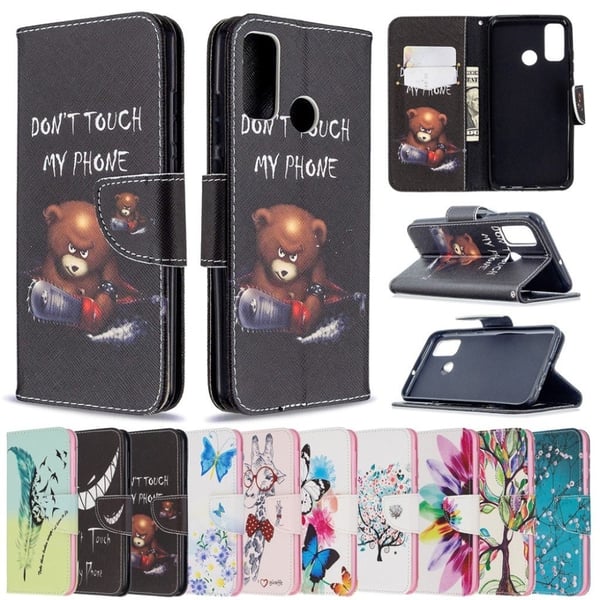 Wonderland Huawei P Smart 2020 flip-etui - Fargerike Kronblader