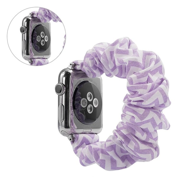 Apple Watch Series 5 44 mm klokkerem med tøymønster - Lilla Bølgete Linjer
