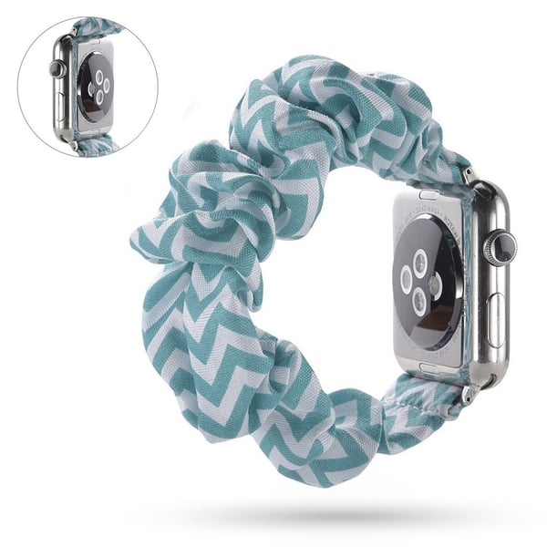 Apple Watch Series 5 40 mm klokkerem med stoffmønster - Blå Bølgelinjer
