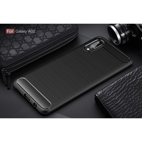 Carbon Flex Etui Samsung Galaxy A02 - Svart