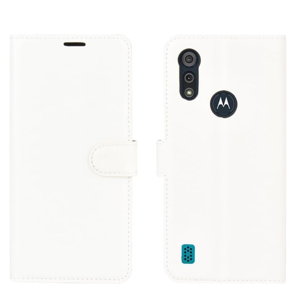 Classic Motorola Moto E6s (2020) flip etui - Hvit