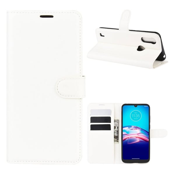 Classic Motorola Moto E6s (2020) flip etui - Hvit