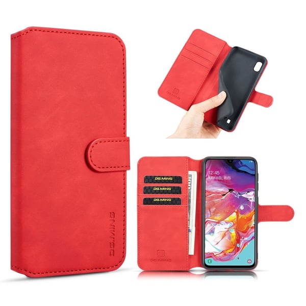DG.MING Samsung Galaxy A10 Retro Etui - Rød