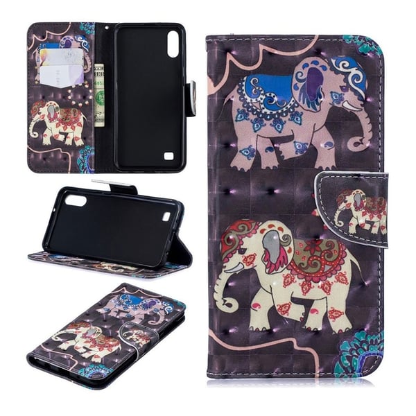 Samsung Galaxy A10 Skinnetui Med Mønster - Elefant Samsung Galaxy A10 Skinnetui Med Mønster - Elefant
