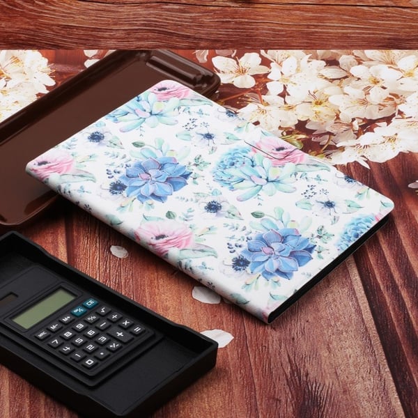Lenovo Tab M10 cool flower læderetui - Blå Blomst