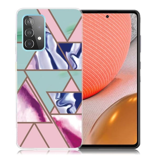 Marble Samsung Galaxy A72 5G Etui - Trekant Blitz Mønster
