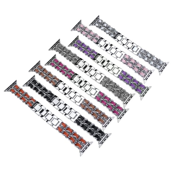 Apple Watch Series 5 44mm vævet Mønster urrem - Sort / Sort