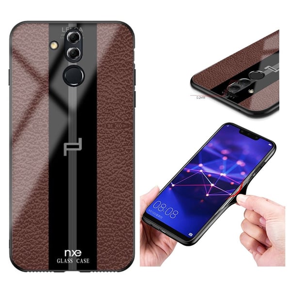 NXE LELCA Series Huawei Mate 20 Lite mønstret glas etui - Kaffe