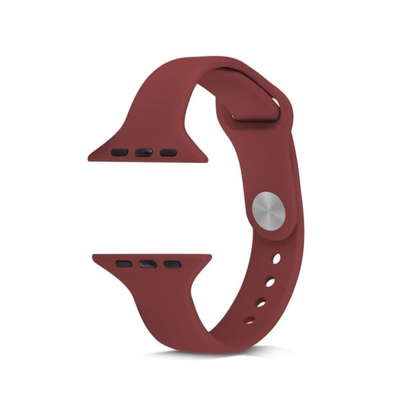 Apple Watch Series 5 44 mm smalt silikonarmbånd - Vinrød