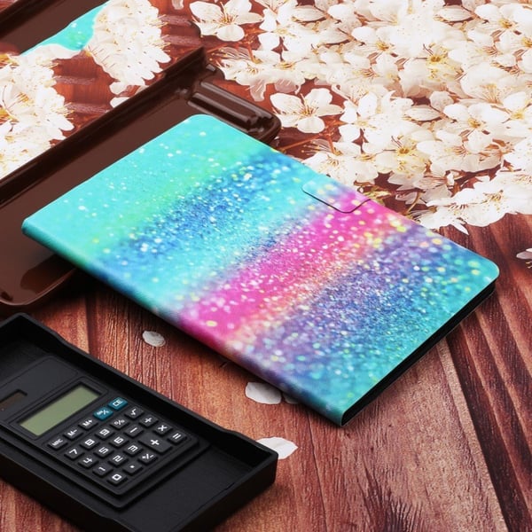 Huawei MediaPad M5 Lite 10 mønster skinnflip-etui - Glitrende Elementer