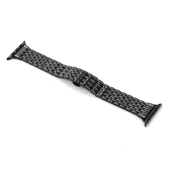 Apple Watch Series 5 44 mm utsøkt urrem med rhinestone - Svart