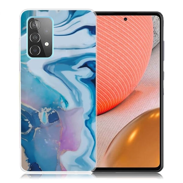 Marble Samsung Galaxy A72 5G Etui - Blå Splash
