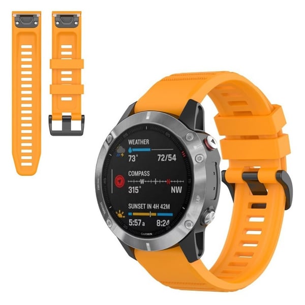 Garmin Fenix 6 stilfuld silikone urrem - Gul