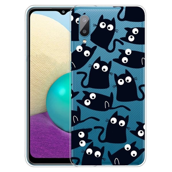 Deco Samsung Galaxy M02 / A02 Etui - Svarte Katter