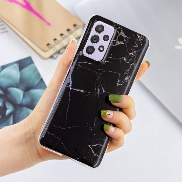 Marble Samsung Galaxy A52 5G Etui - Svart Klinkekule
