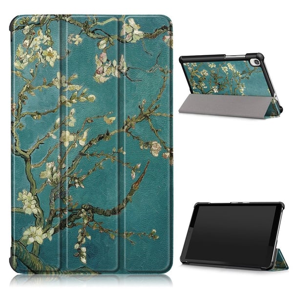 Lenovo Tab M8 tri-fold mønster læder flip case - Ferskenblomst