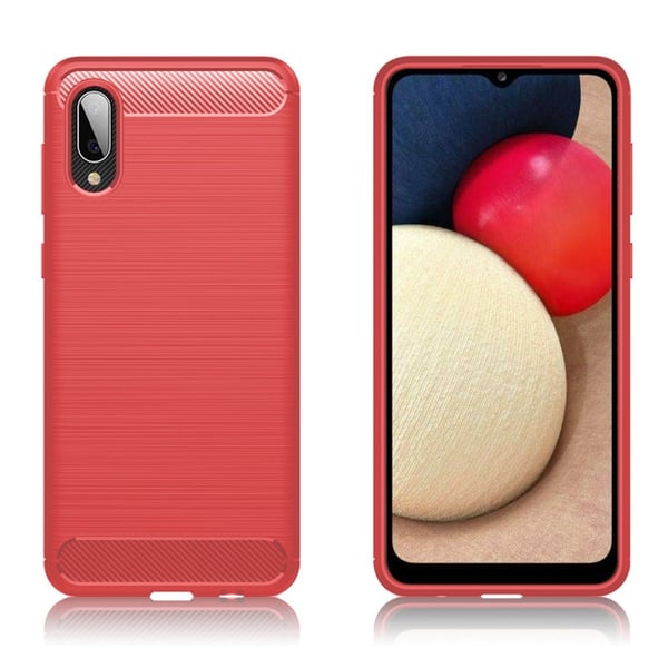Carbon Flex Etui Samsung Galaxy A02 - Rød