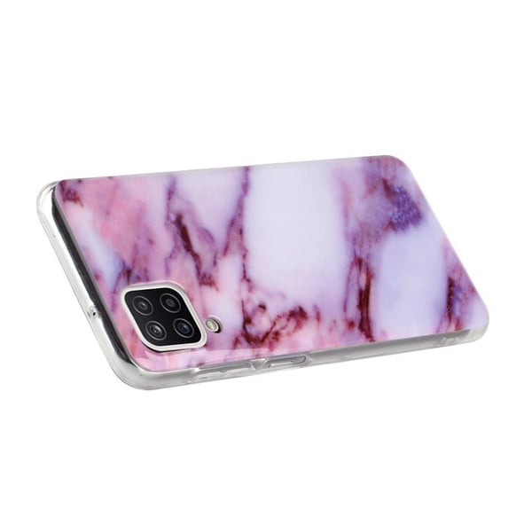 Marble design Samsung Galaxy A12 5G kotelot - Ruusu / Violetti Sävy Marmori