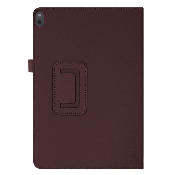 Lenovo Tab P10 litchi læderetui - Kaffe