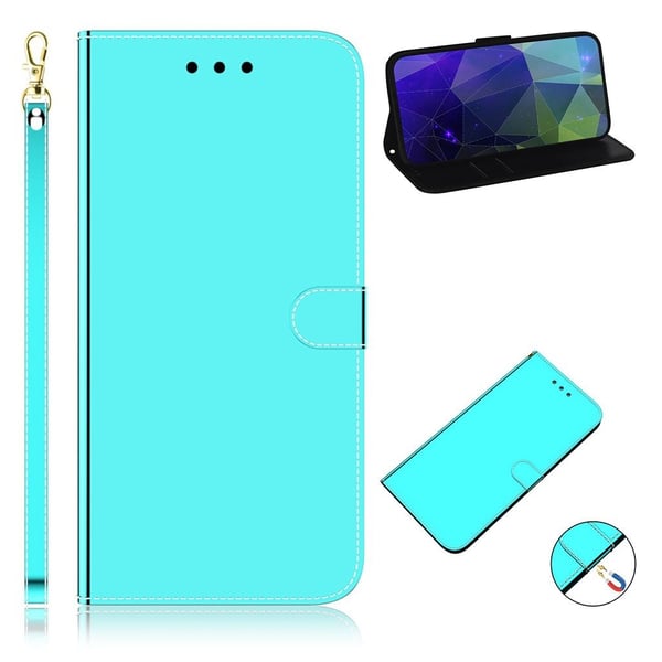 Mirror Samsung Galaxy A31 flip-etui - Cyan